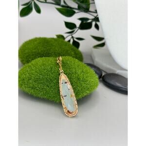 Handmade Earthy Teardrop Resin Necklace